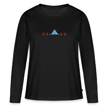 Data Scientist statisticien de la distribution normale - T-shirt manches longues Premium bio Femme - noir - Devant - Julia (174cm)