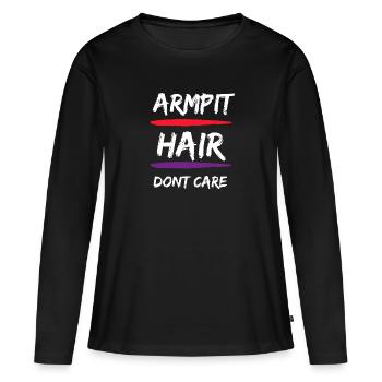 Féministe Anti Rasage Corps Velu - T-shirt manches longues Premium bio Femme - noir - Devant - Julia (174cm)