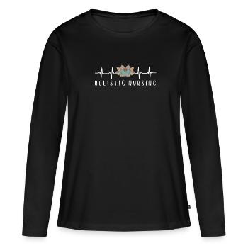 Homéopathie Médecine alternative, Soins infirmiers holistiques - T-shirt manches longues Premium bio Femme - noir - Devant - Julia (174cm)