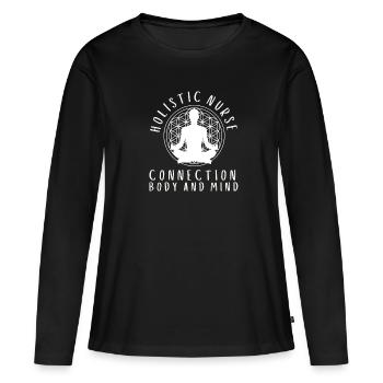 Homéopathie Médecine alternative, Soins infirmiers holistiques - T-shirt manches longues Premium bio Femme - noir - Devant - Julia (174cm)