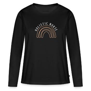 Homéopathie Médecine alternative, Soins infirmiers holistiques - T-shirt manches longues Premium bio Femme - noir - Devant - Julia (174cm)