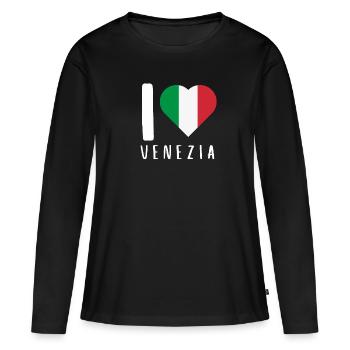Venise Gondole Italie Venise - T-shirt manches longues Premium bio Femme - noir - Devant - Julia (174cm)
