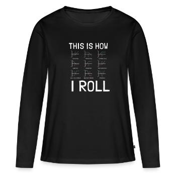 Options Trading Cash Secured Puts Future Forex - Frauen Premium Bio Langarmshirt - Schwarz - Vorne - Julia (174cm)