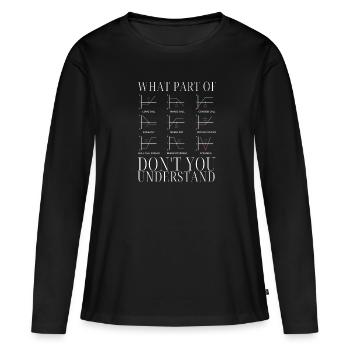 Options Trading Cash Secured Puts Future Forex - Frauen Premium Bio Langarmshirt - Schwarz - Vorne - Julia (174cm)