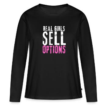 Options Trading Cash Secured Puts Future Forex - Frauen Premium Bio Langarmshirt - Schwarz - Vorne - Julia (174cm)