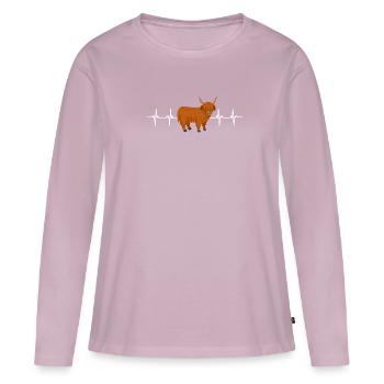 Highland Cow Breeder Scottish Cattle Hairy Cow - Frauen Premium Bio Langarmshirt - Altrosa - Vorne - Julia (174cm)