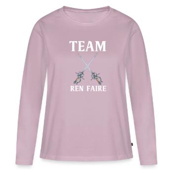Huzzah Renaissance Festival Ren Faire Knight - Frauen Premium Bio Langarmshirt - Altrosa - Vorne - Julia (174cm)