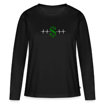Actifs sur passifs Entrepreneur comptable - T-shirt manches longues Premium bio Femme - noir - Devant - Julia (174cm)