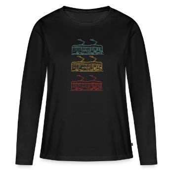 Téléphérique Téléphérique Télécabine - T-shirt manches longues Premium bio Femme - noir - Devant - Julia (174cm)