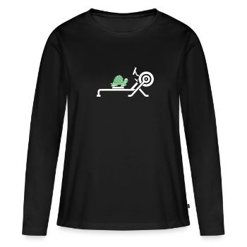 Erg Ergometer And Rowing Exercise Machine Rowing - Frauen Premium Bio Langarmshirt - Schwarz - Vorne - Julia (174cm)
