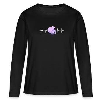 Licence de synchronisation Musique Baby Grand Piano - T-shirt manches longues Premium bio Femme - noir - Devant - Julia (174cm)