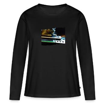 Pedal Steel Guitar - T-shirt manches longues Premium bio Femme - noir - Devant - Julia (174cm)