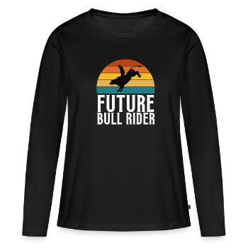 Future Bull Rider Steer Riding - T-shirt manches longues Premium bio Femme - noir - Devant - Julia (174cm)