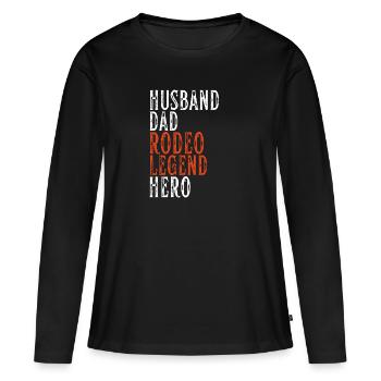 Future Bull Rider Steer Riding - T-shirt manches longues Premium bio Femme - noir - Devant - Julia (174cm)