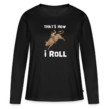 Future Bull Rider Steer Riding - T-shirt manches longues Premium bio Femme - noir - Devant - Julia (174cm)