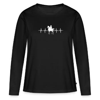 Fraternité Liberte Egalite Français Révolution - T-shirt manches longues Premium bio Femme - noir - Devant - Julia (174cm)