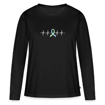 SPED Neurodiversité Dyscalculie - T-shirt manches longues Premium bio Femme - noir - Devant - Julia (174cm)