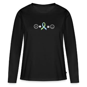 SPED Neurodiversité Dyscalculie - T-shirt manches longues Premium bio Femme - noir - Devant - Julia (174cm)