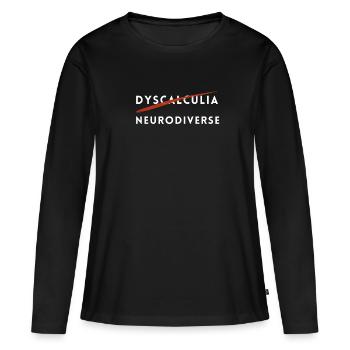 SPED Neurodiversité Dyscalculie - T-shirt manches longues Premium bio Femme - noir - Devant - Julia (174cm)