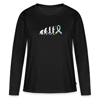 SPED Neurodiversité Dyscalculie - T-shirt manches longues Premium bio Femme - noir - Devant - Julia (174cm)