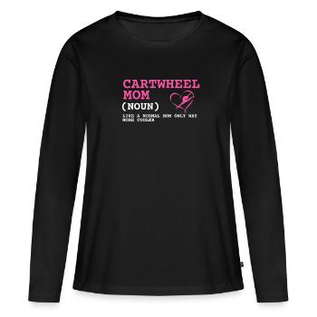 Cheerleader Tumbling Acrobat Cartwheel Maman - T-shirt manches longues Premium bio Femme - noir - Devant - Julia (174cm)