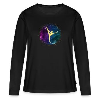 Cheerleader Tumbling Acrobat Cartwheel Maman - T-shirt manches longues Premium bio Femme - noir - Devant - Julia (174cm)