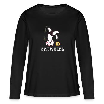 Cheerleader Tumbling Acrobat Cartwheel Maman - T-shirt manches longues Premium bio Femme - noir - Devant - Julia (174cm)