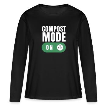 Compostez vos ennemis - T-shirt manches longues Premium bio Femme - noir - Devant - Julia (174cm)