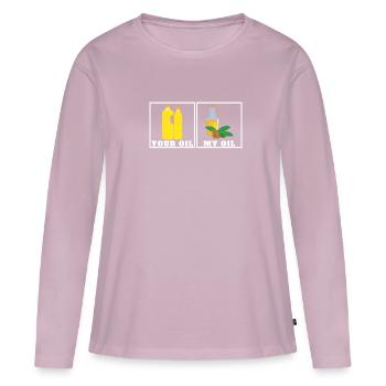 Superfood Flax Oil - Women's Premium Organic Long Sleeve Shirt - dusky pink - Front - Julia (174cm)