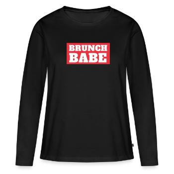 Babes Who Brunch Squat - Frauen Premium Bio Langarmshirt - Schwarz - Vorne - Julia (174cm)