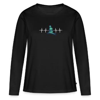 Kobenhavn Denmark Danish Kobenhaven Mermaid - Frauen Premium Bio Langarmshirt - Schwarz - Vorne - Julia (174cm)