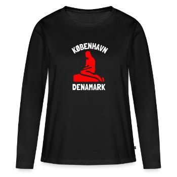 Kobenhavn Denmark Danish Kobenhaven Mermaid - Frauen Premium Bio Langarmshirt - Schwarz - Vorne - Julia (174cm)