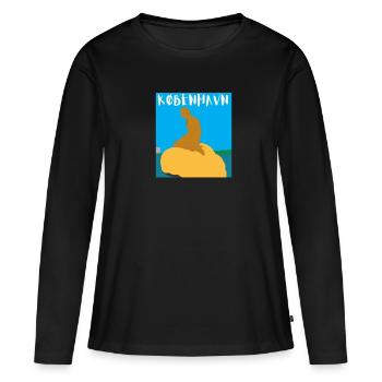 Kobenhavn Denmark Danish Kobenhaven Mermaid - Frauen Premium Bio Langarmshirt - Schwarz - Vorne - Julia (174cm)