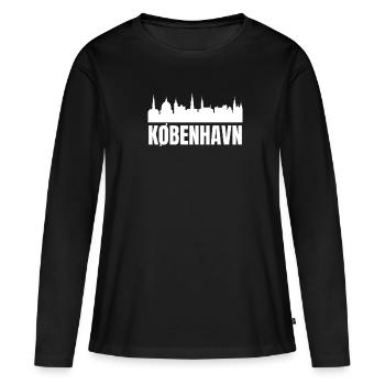 Kobenhavn Denmark Danish Kobenhaven Mermaid - Frauen Premium Bio Langarmshirt - Schwarz - Vorne - Julia (174cm)