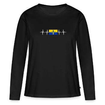 Royaume-Uni Durham Flag - T-shirt manches longues Premium bio Femme - noir - Devant - Julia (174cm)
