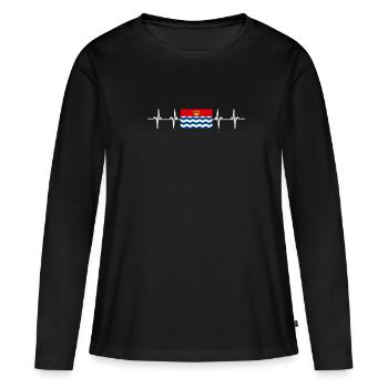 Royaume-Uni Drapeau du Grand Londres - T-shirt manches longues Premium bio Femme - noir - Devant - Julia (174cm)