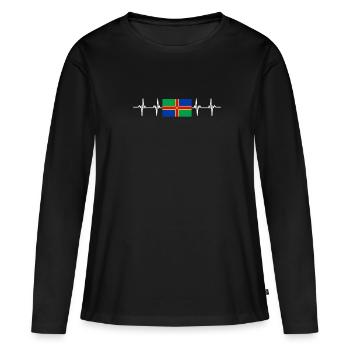 Drapeau du Lincolnshire du Royaume-Uni - T-shirt manches longues Premium bio Femme - noir - Devant - Julia (174cm)
