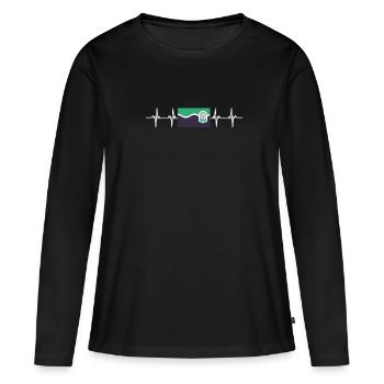Royaume-Uni South Yorkshire Flag - T-shirt manches longues Premium bio Femme - noir - Devant - Julia (174cm)