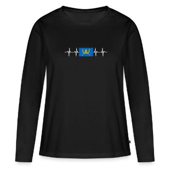 Royaume-Uni Drapeau du Suffolk - T-shirt manches longues Premium bio Femme - noir - Devant - Julia (174cm)