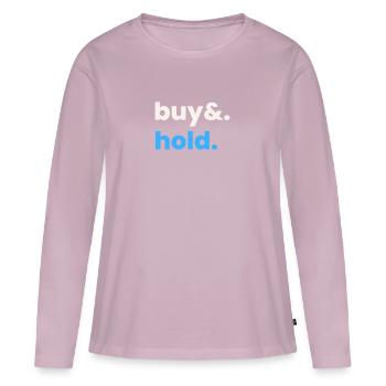 Investment Strategy Buy And Hold - Frauen Premium Bio Langarmshirt - Altrosa - Vorne - Julia (174cm)