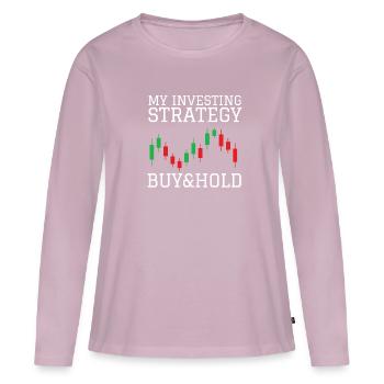 Investment Strategy Buy And Hold - Frauen Premium Bio Langarmshirt - Altrosa - Vorne - Julia (174cm)