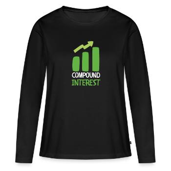 Investment Strategy Buy And Hold - Frauen Premium Bio Langarmshirt - Schwarz - Vorne - Julia (174cm)