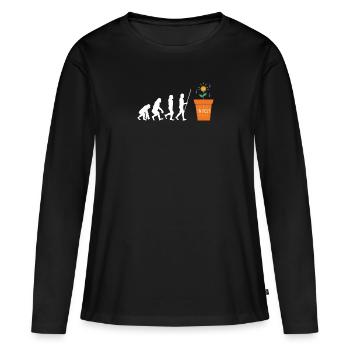 Investment Strategy Buy And Hold - Frauen Premium Bio Langarmshirt - Schwarz - Vorne - Julia (174cm)