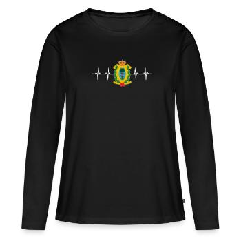 Drapeau mexicain mexicain Durango - T-shirt manches longues Premium bio Femme - noir - Devant - Julia (174cm)