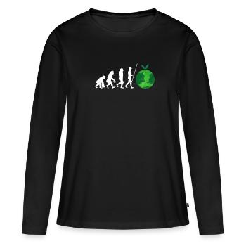 Recycle Réutiliser Renew Rethink Wind Turbine - Wind - T-shirt manches longues Premium bio Femme - noir - Devant - Julia (174cm)