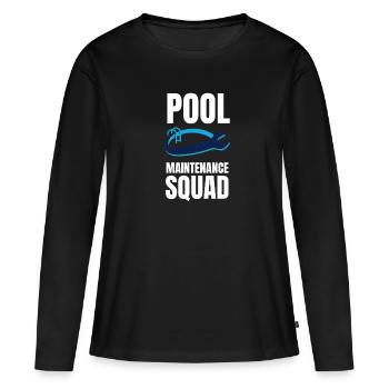 Entretien de piscine et nettoyeur de piscine - T-shirt manches longues Premium bio Femme - noir - Devant - Julia (174cm)