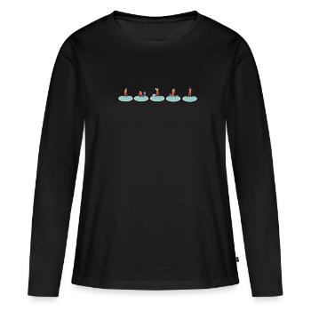 Entretien de piscine et nettoyeur de piscine - T-shirt manches longues Premium bio Femme - noir - Devant - Julia (174cm)