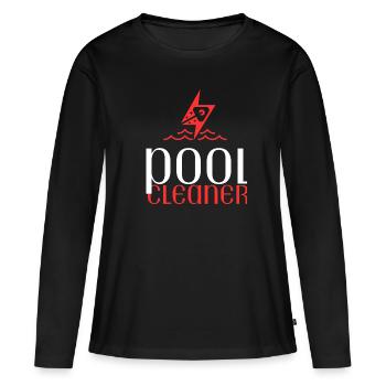 Entretien de piscine et nettoyeur de piscine - T-shirt manches longues Premium bio Femme - noir - Devant - Julia (174cm)
