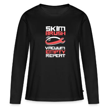 Entretien de piscine et nettoyeur de piscine - T-shirt manches longues Premium bio Femme - noir - Devant - Julia (174cm)