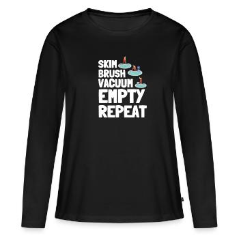 Entretien de piscine et nettoyeur de piscine - T-shirt manches longues Premium bio Femme - noir - Devant - Julia (174cm)